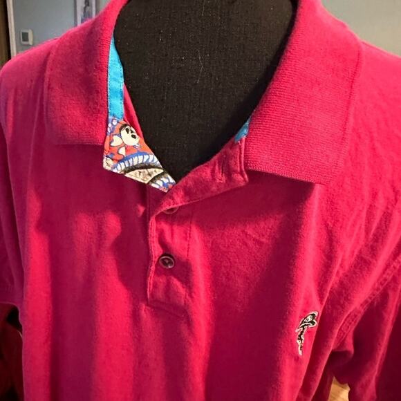 Robert Graham Fuchsia Golf Polo Shirt Casual Short Sleeve Size L - Picture 7 of 9